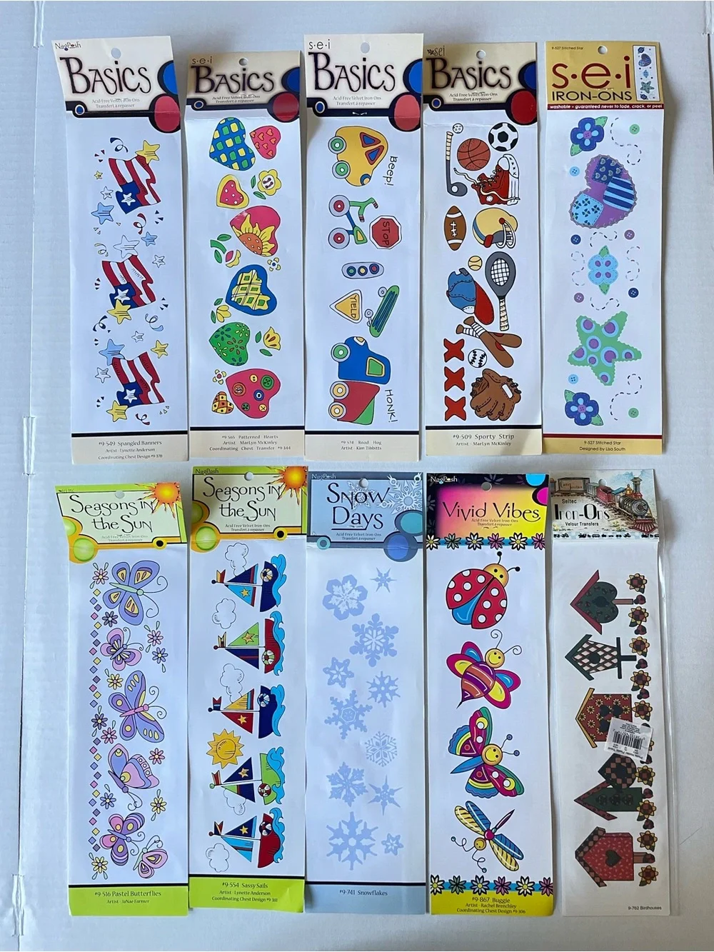 NEW Lot of 10 Vintage Early 2000s Iron-Ons Y2K SEI Basics Crafting Sewing Kid